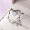 1pc of Square Open Geometric Curved Single Ring, Retro Elegant Style Suitable for Women'S Daily Wear, Parties, Vacations Or Gifts