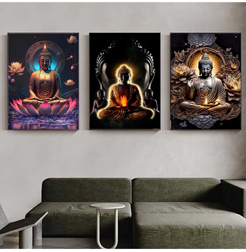 Canvas Pictures Buddhism Posters Wall Decor God Buddha Art Prints Paintings On The