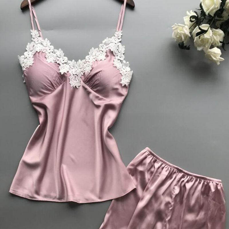 

Pajamas Sexy Pajamas Suit Lace Pajamas Suit Sling Lace Lace Women Pink S