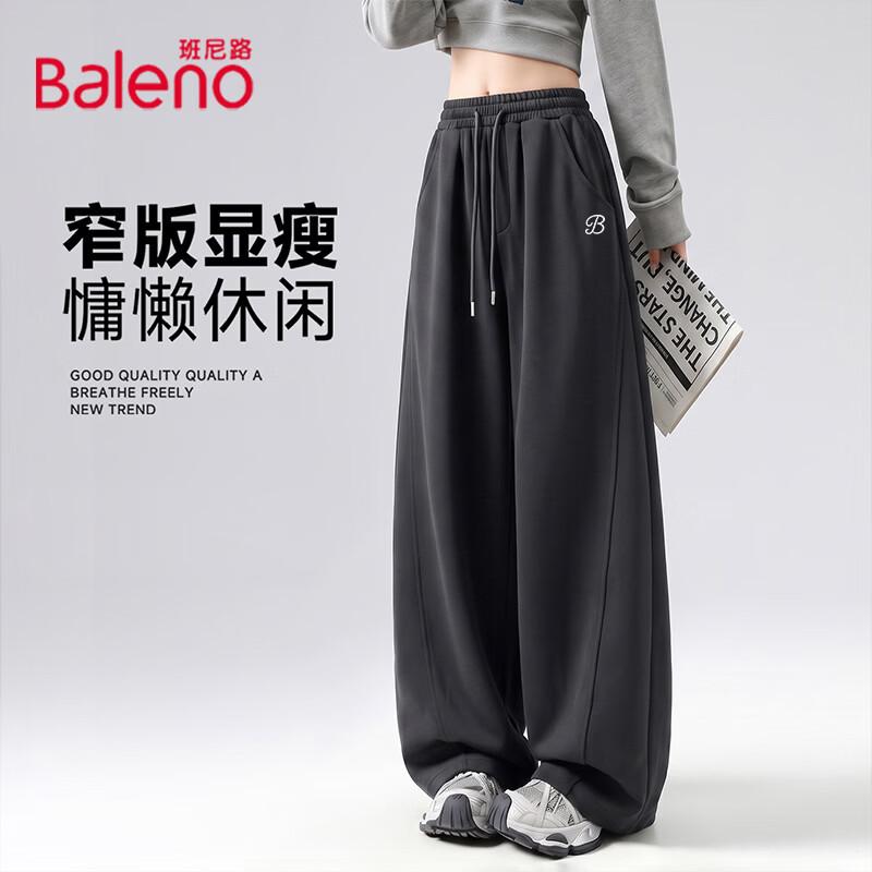 Baleno Women's High-Waisted Casual Banana Wide-Leg Trousers