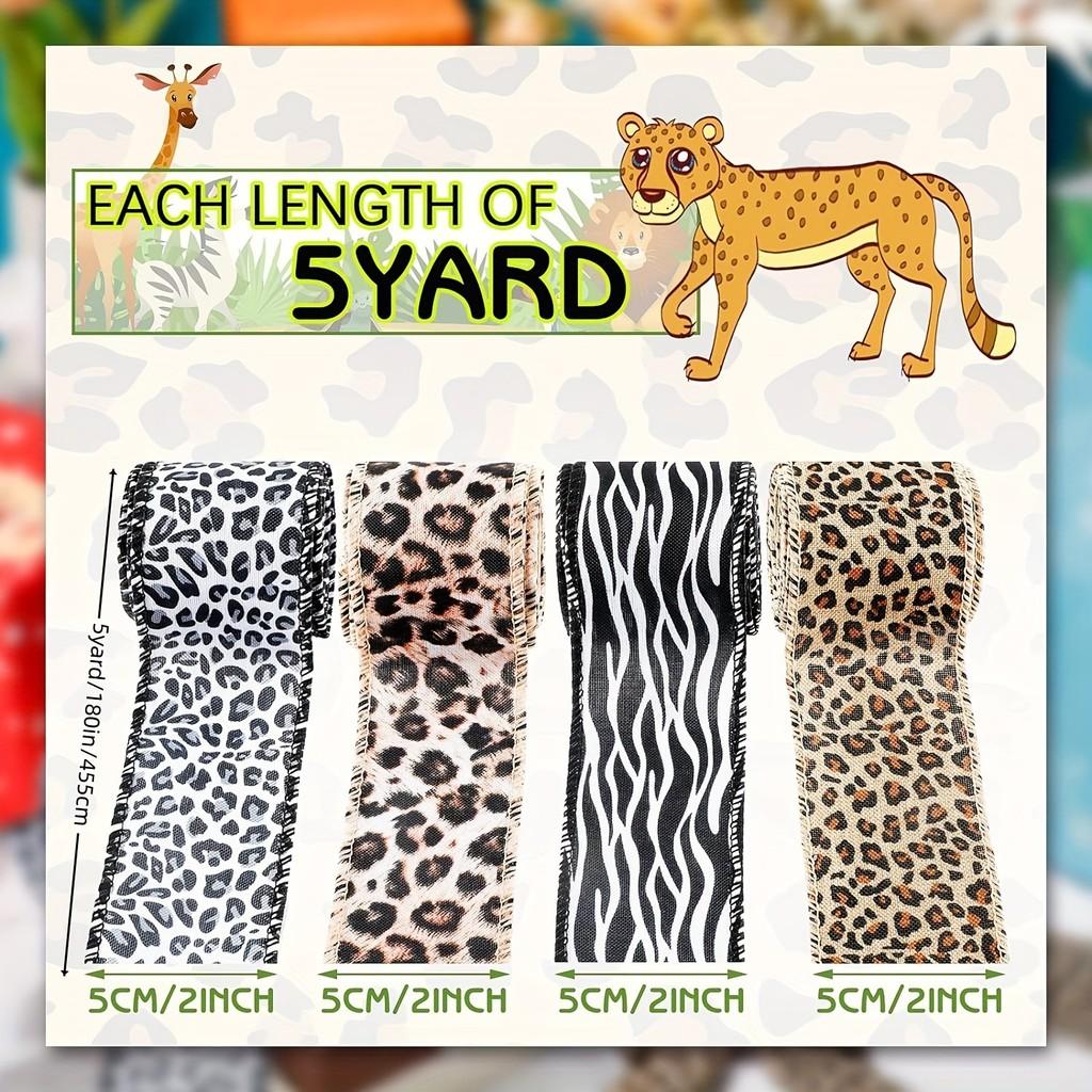 Leopard Beautiful Print Ribbon In Different Designs For Festive Atmosphere Creation