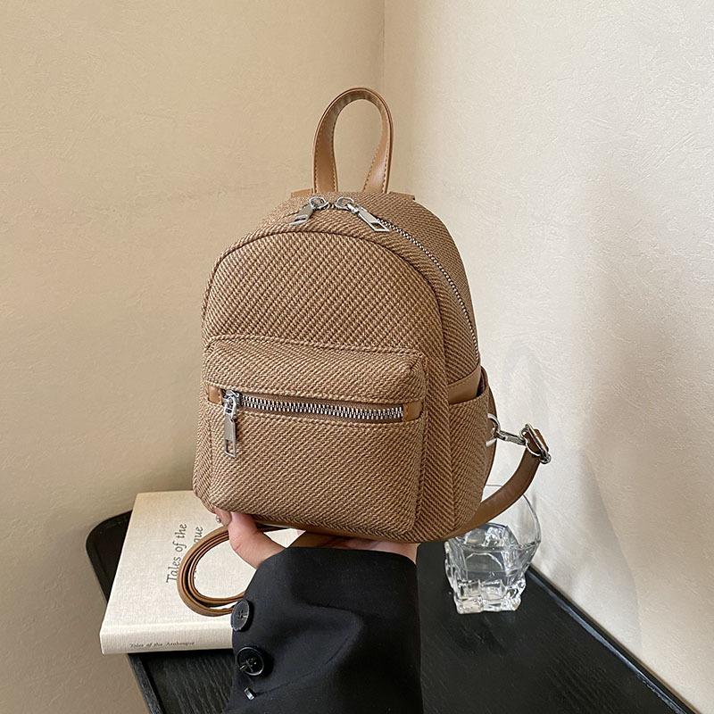 Повседневный ретро женский рюкзак высокого класса новый мини-универсальный рюкзак модный маленький школьный рюкзак коричневый