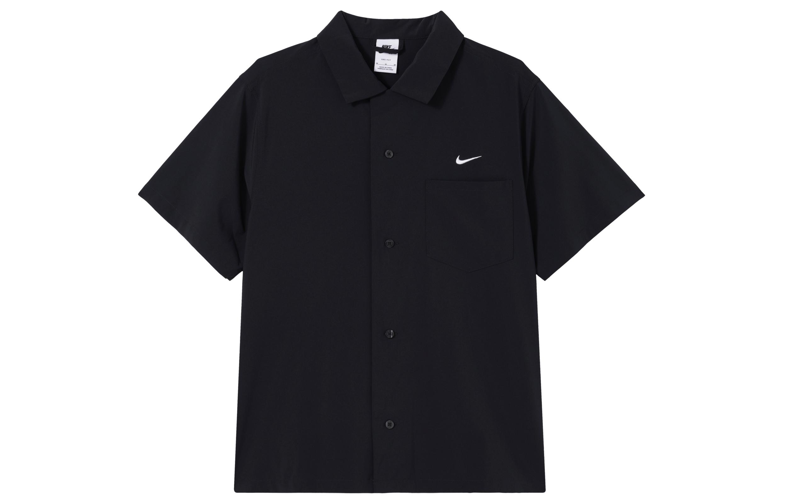 Nike SB Shirts Unisex Black Lapel Moderate Shirt DV9074-010 XS