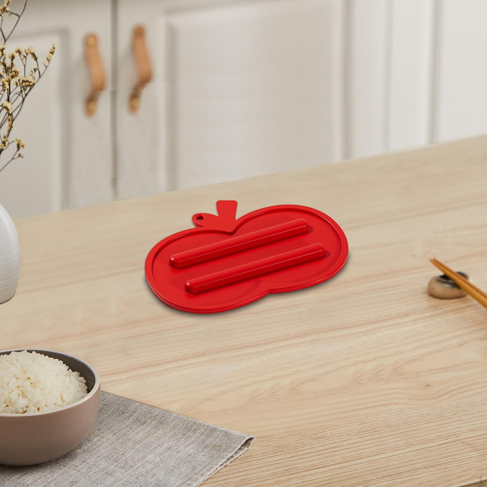 

Non-slip Lid Support, Practical Kitchen Accessory for Cooking, Pot Holder And Drying Mat. червоний