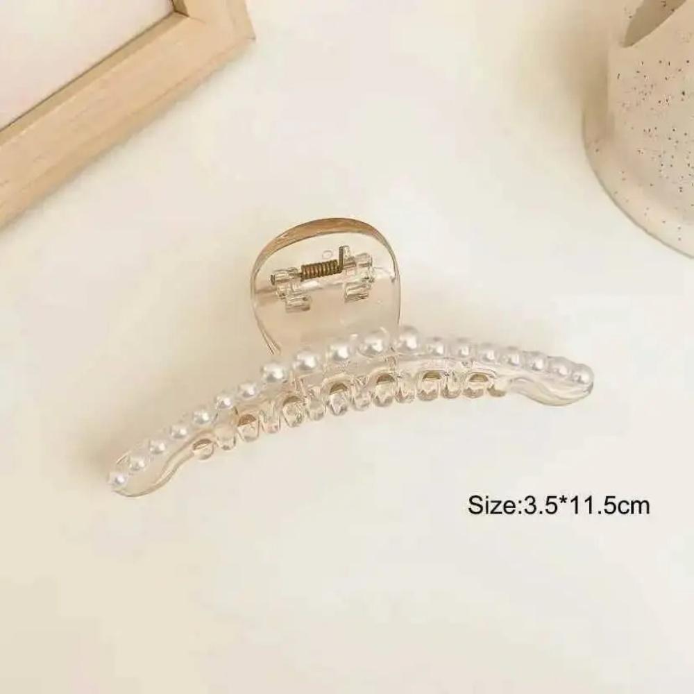 Large/Trumpet/Medium Size Shark Clip Hair Accessories Exquisite Versatile Simple And Generous Fashionable Gentle Pearl Grab Clip
