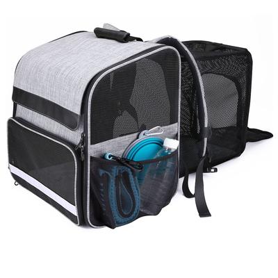Foldable Pet Travel Bag Puppy High Quality Expendable Big Space Cats Carrier Backpack Breathable Dog Reflective Outdoor Carrying
