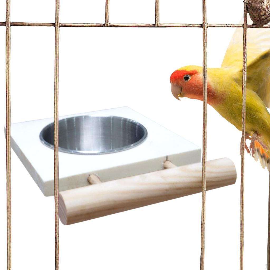 Bird Feeding Bowl, Sturdy Stainless Steel Parrot Removable, for Budgies