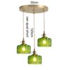 Suspension Light Green Glass Chandelier E27 Restaurant Stripe Pendant Light For Dining Room Kitchen Cafe Bedside Hanging Lamp