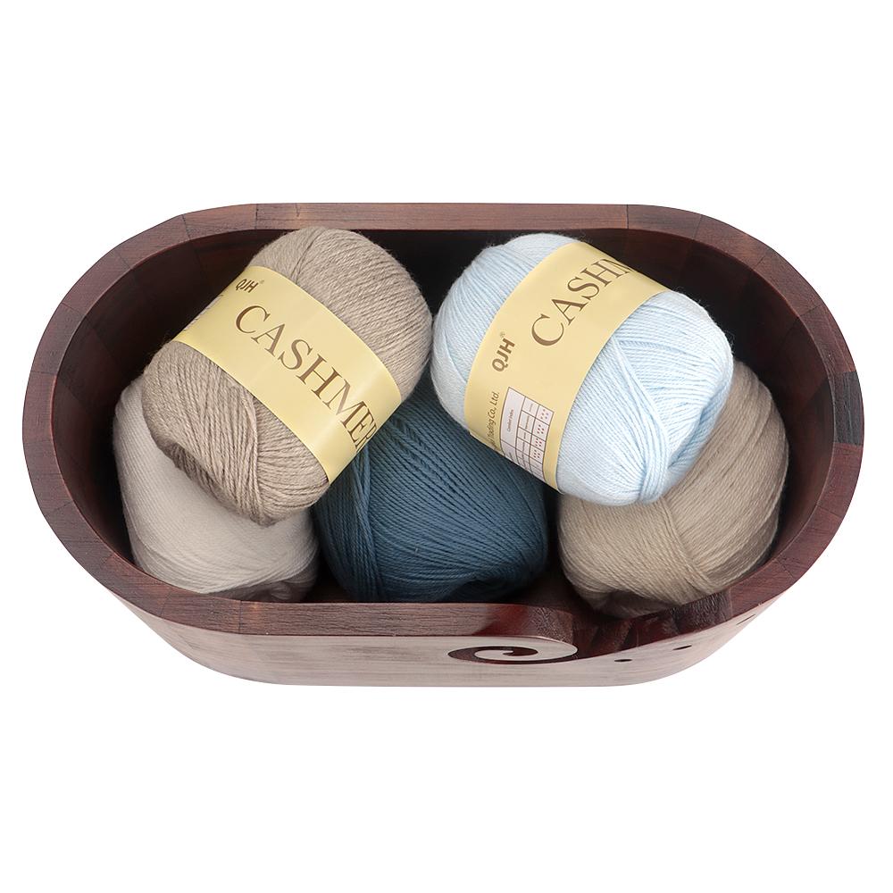 1pc Wooden Yarn Bowl Holder, Durable Wool Yarn Storage Organizer with Hole, for DIY Knitting &Crocheting, Craft Thread Accessory