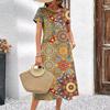Elegante vestito t-shirt a maniche corte moda vacanza al mare abiti midi donna abbigliamento stampa 3D