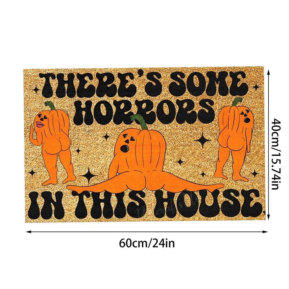 Scary Funny Doormat For Halloween Non-slip Dust-proof Footpad For Home Kitchen Bedroom