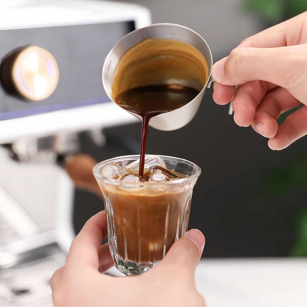 100ML Espresso Extraction Cup 304 Stainless Steel with Scale Thickened Exquisite Ounce Coffee Cup Home Kitchen Cafe Accessories