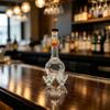 See Through Glass Liquor Bottle with Cap and Bird Profile for Cabinet Shelf Display, Liquid Storage, and Fruit Soak Projects for Daily Use