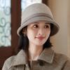 Angeli Vlněný Klobouk Cloche Kbelíkový Klobouk Elegantní Luxusní Dámský Klobouk