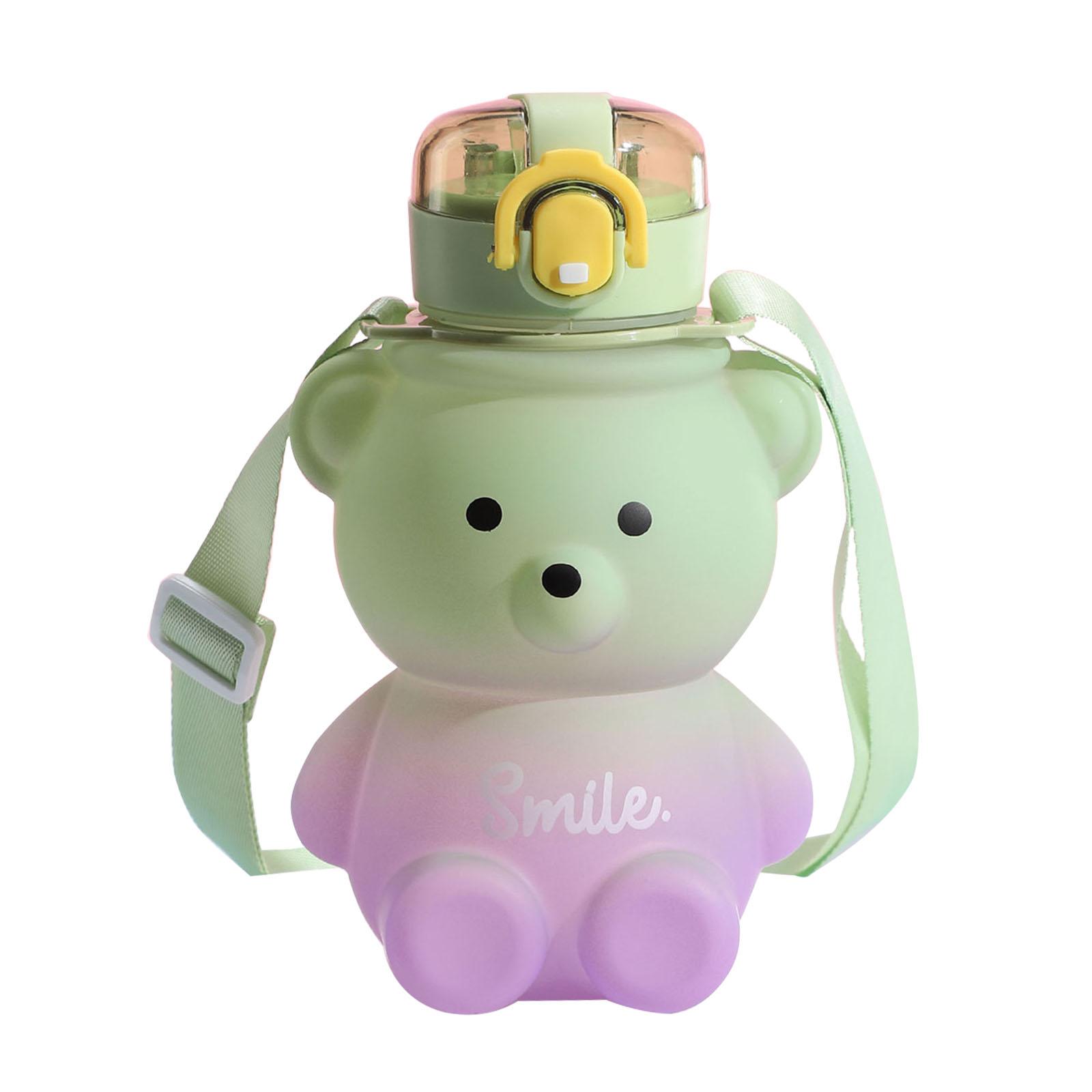 Cute Bear Kettle Straw Water Cup Summer Plastic Straw Drinking Cup Kids Water Bottle Large Capacity Water Bottle 1