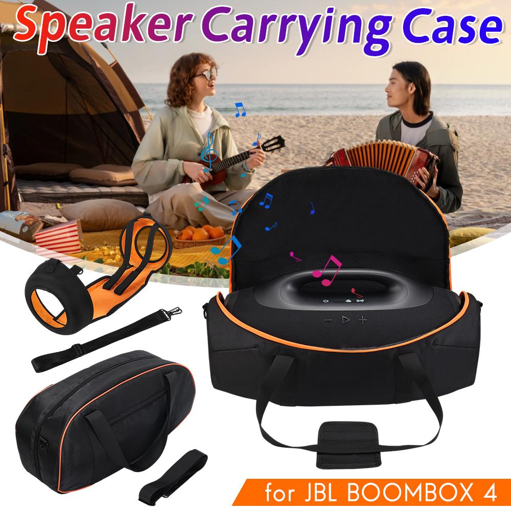 Portable Shoulder Bag with Detachable Strap Portable Storage Case for Boombox 4 Sound Device nero