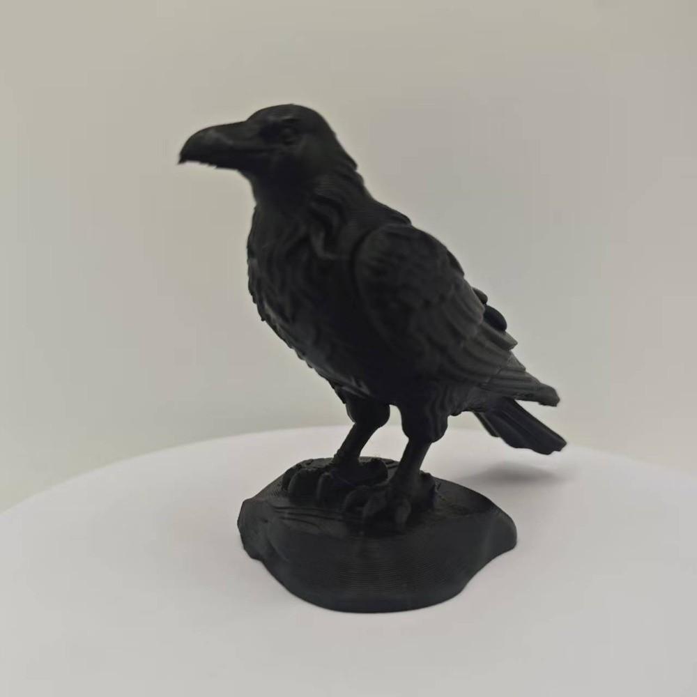 3D Printed Simulation Crow Model Raven Prop Bird Ornaments Craft Crow Statue Crafts  Farm