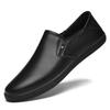 Men's Spring Casual Loafers: Breathable Two-Use Cowhide White Slip-Ons