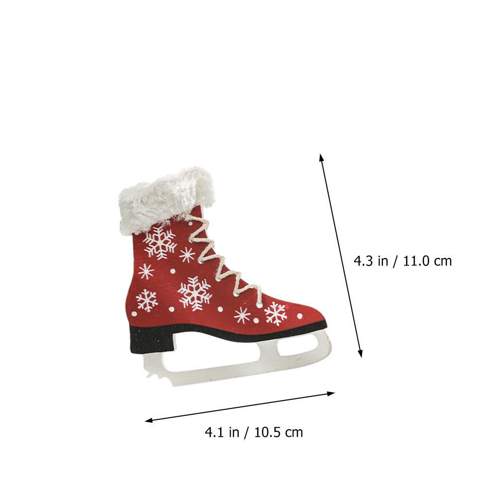 

2Pcs Wooden Skate-Shaped Xmas Hanging Decor Party Pendant Christmas Tree Decoration Ornament Party Pendant Decorations красный