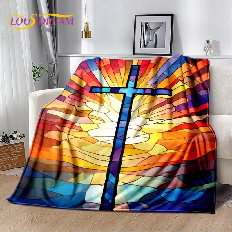 3D Pray Holy Bible Cross Jesus Soft Flannel Blanket for Bed Bedroom Sofa Picnic,Throw Blanket for Cover Outdoor Leisure Nap Gift