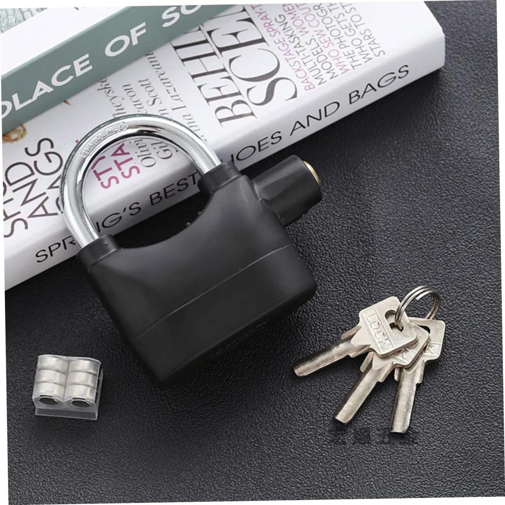 Anti-Rust Lock with Siren Road Bike Lock Heavy Duty Bike Lock Trampoline for Toddlers Motorcycle Lock Alarm Scooter Lock Bike U Lock Alloy Padlock