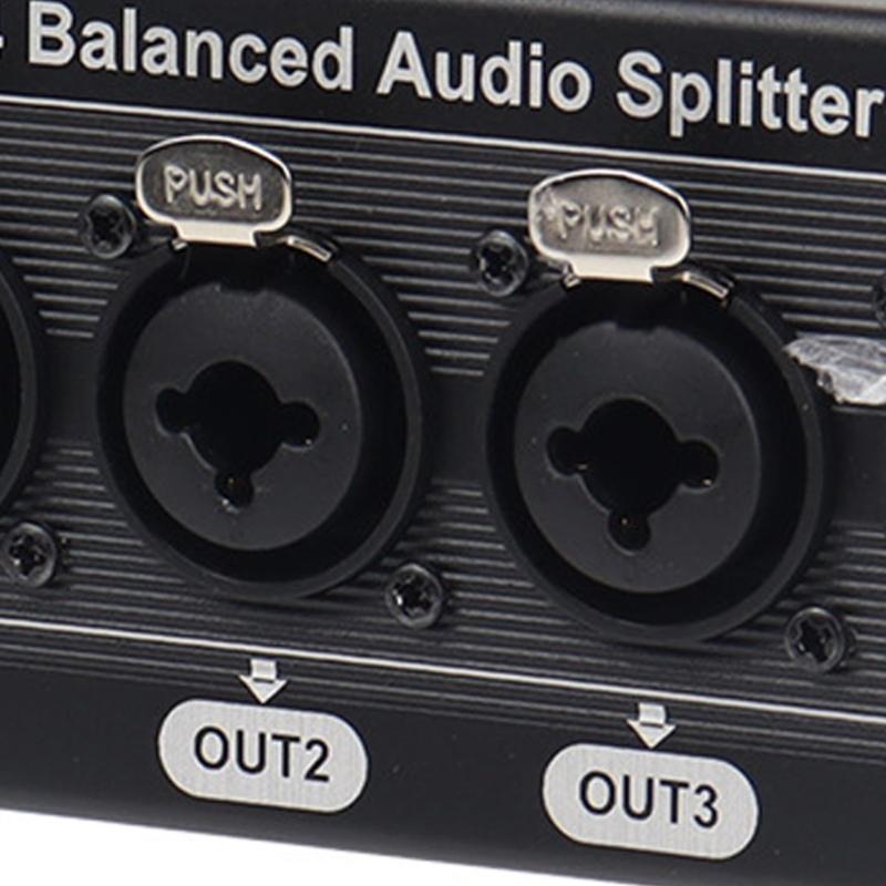 6.5mm 1 In 4 Out 3Pin Splitter Box Professional Distribution Ground Distribution Box 1 to 4 Splitter Studio Equipment