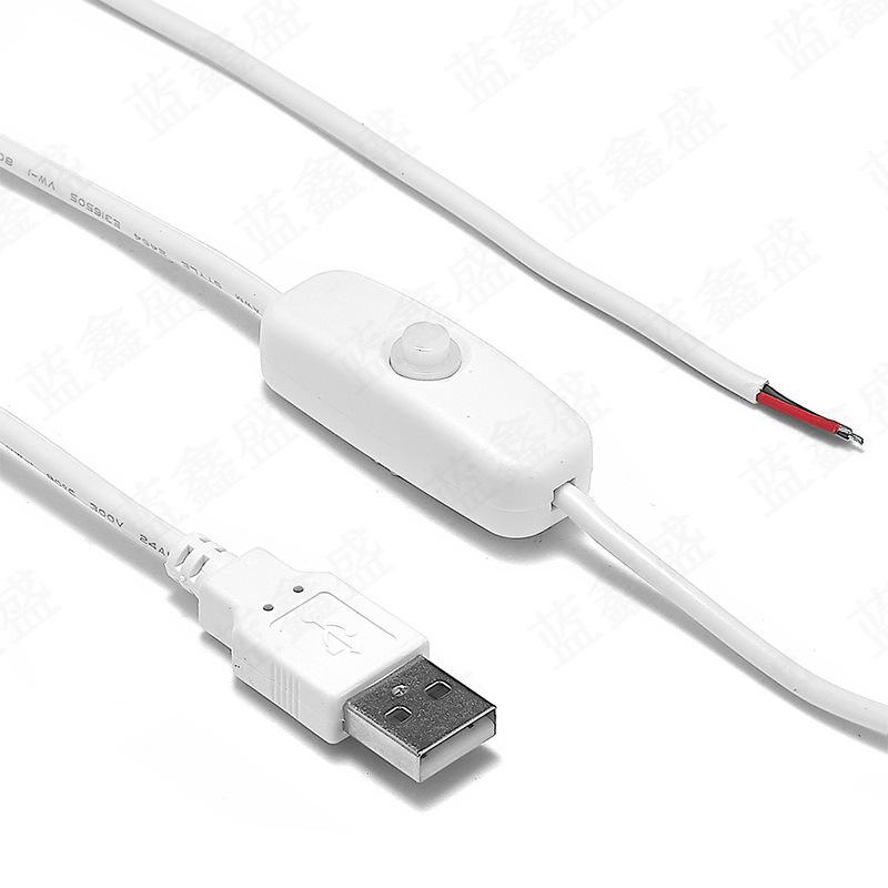 

Black USB 2-Core Power Cable with Male Connector & LED Strip Charging, 304/501 Switch