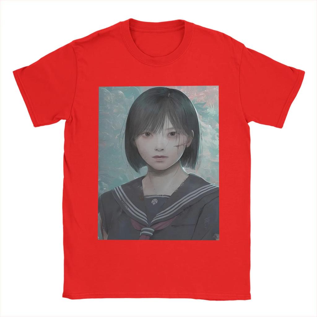 Silent Hill F Game Hinako Men's T Shirt Vintage Tee Shirt Short Sleeve O Neck T-Shirts Cotton Gift Idea Clothes