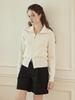 SISTERHOOD High-Neck Two-Way Zipper Knit Zip-Up - Ivory/Dark Gray