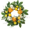 Artificial Lemon Peony Wreath Wall Hanging Decor Door Home Festival Party Decoration