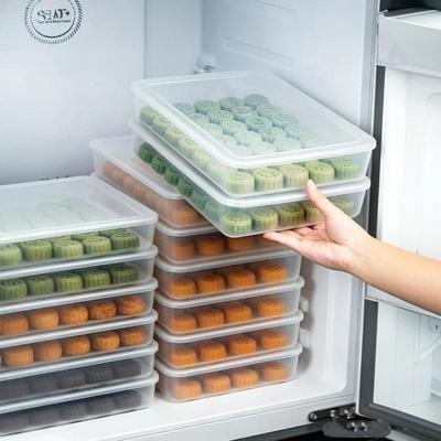 Plastic Multi Compartment Stackable Freezer Storage Containers For Homemade Lava Mooncake Pastry Food