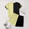 Kid Patriotic Outfit - Short Sleeve & Shorts 2-Piece Set For Girl