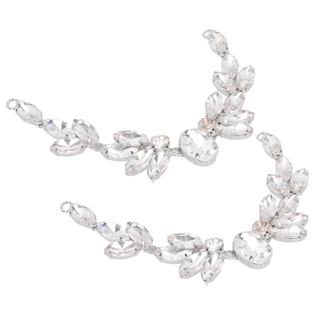 2Pcs Marquise Diamond Claw Chain Trim Glass Women s Clothing Accessories DIY Sewing Decor Craft2x17cm Oval