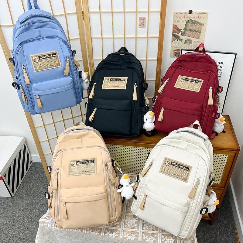 Nylon Large Capacity Unisex School Backpack With Cushion Straps For Daily Use