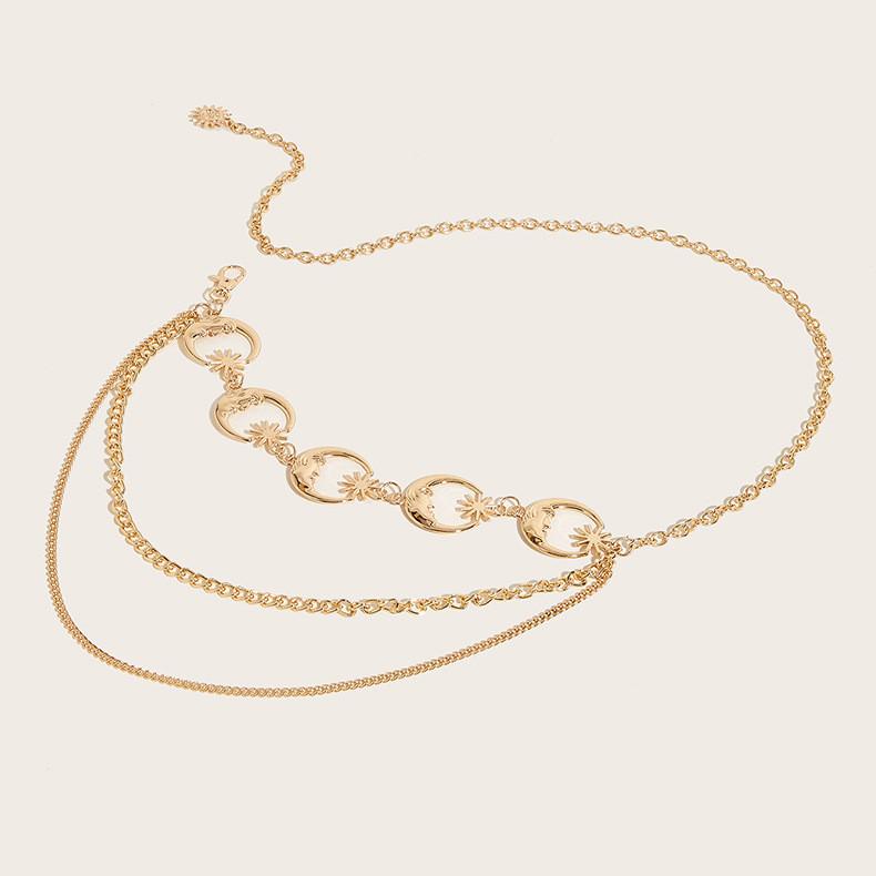 Waist Chain Moon Two Layers Of Chains Versatile Accessories For Women Clothing