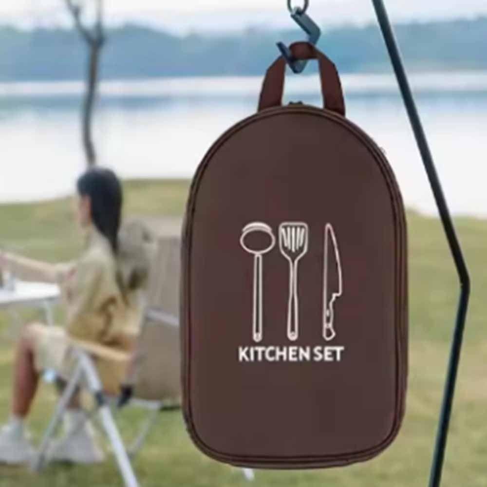 No Tableware Kitchen Utensil Storage Bag Large Capacity Picnic Cooking Bag  Cooking Utensil
