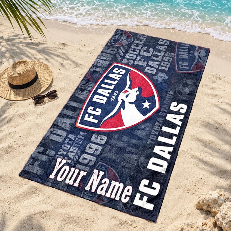 FC Dallas Custom Name Beach Towels Also Serve As Bath Towels Summer Essential a Musthave for the Outdoors the Beach and the Pool