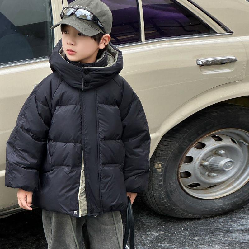 

Girls Winter Korean Style Hooded Down Jacket - Short, Thickened, and Warm for Kids 150