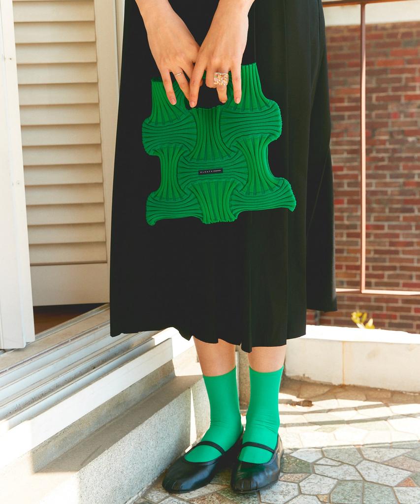 Pleatsmama Bow Bag Bright Green