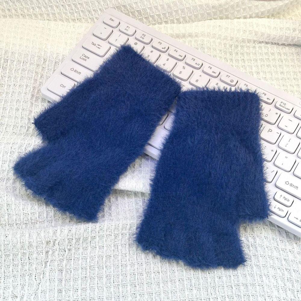 Plush Winter Gloves Screen Touchable Hand Warmer Fashion Glove Bracers  For Woman Girls