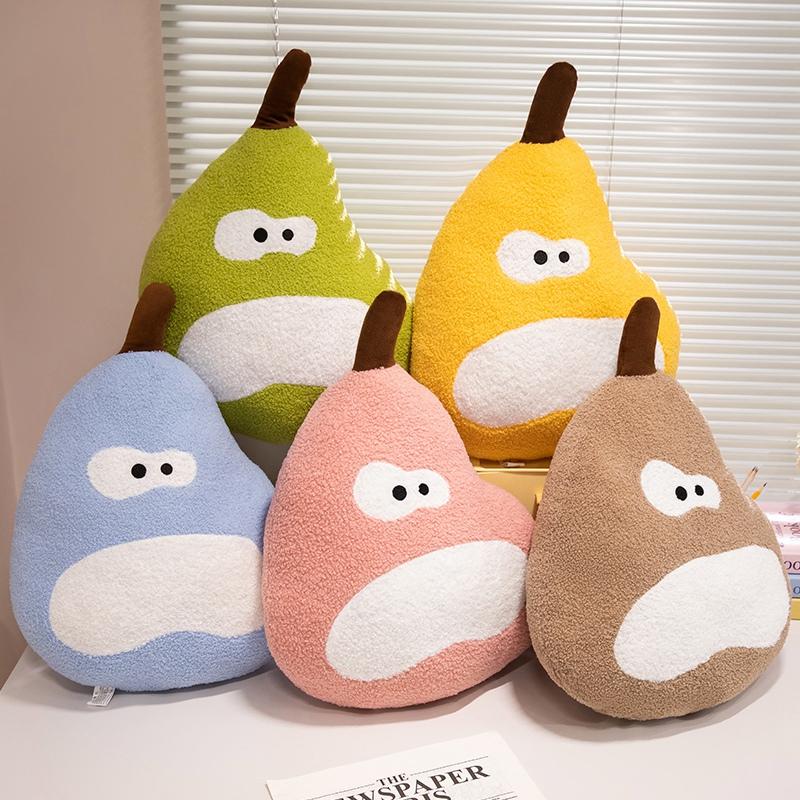 

5 Colors Cartoon Pear Fruit Plush Pillow Stuffed Nap Body Support Cushion Sofa Decor Party Children s Birthday Christmas Gift 50x40cm зелений