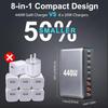 USB C Charger 440W GaN Fast Charger Block, GaN III 8-Port Fast Charging Station, 100W/65W AC Adapter Compatible with MacBook Pro/Air, Chromebook,