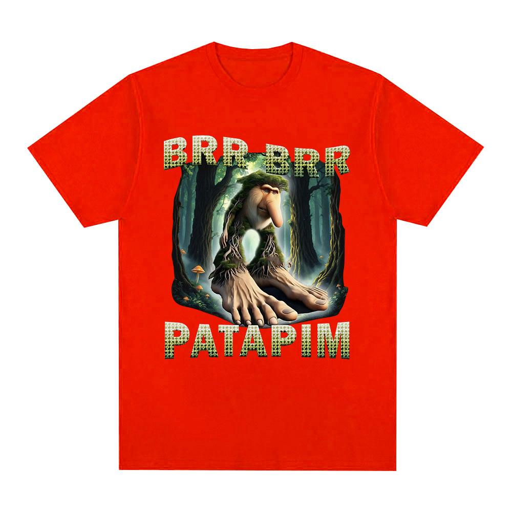 Brr Brr Patapim T Shirt Funny Italian Brainrot Humor Meme T-shirts Men Women Clothing Fashion Style T Shirts Cotton T Shirt Tops