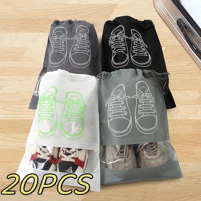 10/20pcs Shoe Storage Bag With Thickened Non-woven Fabric Strap Mouth Large Capacity Travel Waterproof Shoe Bag Moistureproof