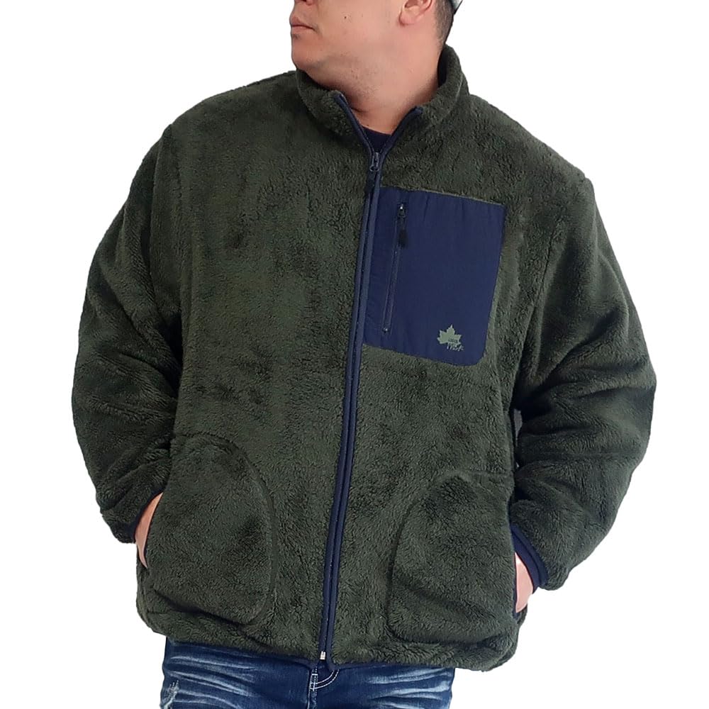 

LOGOS park Men s Plus Size Brand Outerwear, Boa Fleece and Nylon Mountain Stand, Logos Park, Sizes 3L, 4L, and 5L, 10001659 (4L, Khaki)
