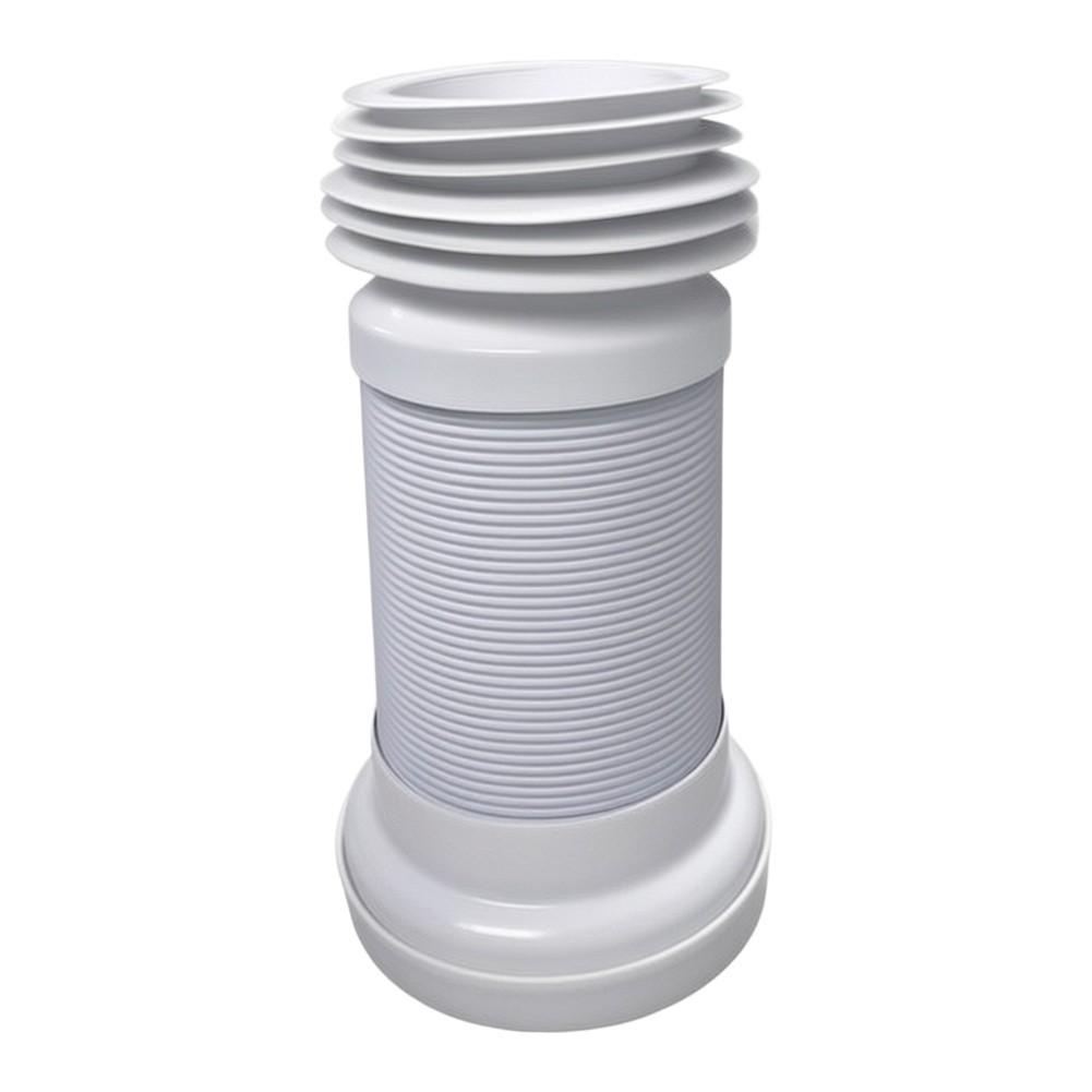 Reinforced Plastic Core with Elastic Rubber Sections Toilet Drain Pipe Connector for Stable Positioning and Leak Prevention