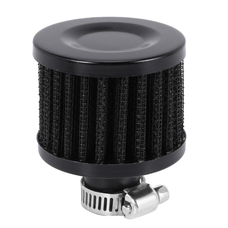 13mm Oil Mini Breather Cold Air Filter Fuel Crankcase Engine for Car Color:Silver