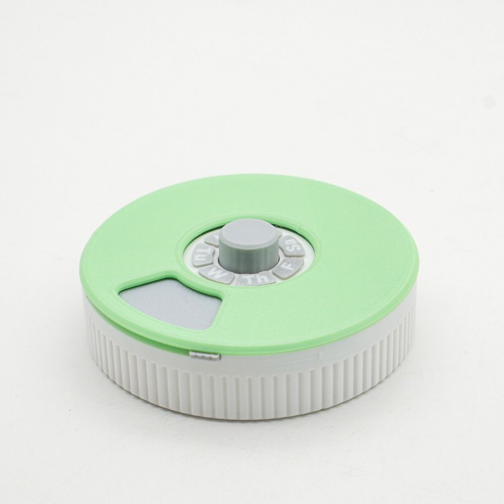 3D Printed Pressing Rotating Medicine Box Grid Design Weekly Pill Case  for Travel Household