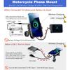 BRCOVAN Motorcycle Phone Mount Holder With Qi 15W Wireless Charger & PD/USB-C 20W Fast Charging Port, Waterproof Cellphone Cradle With Aluminum Alloy