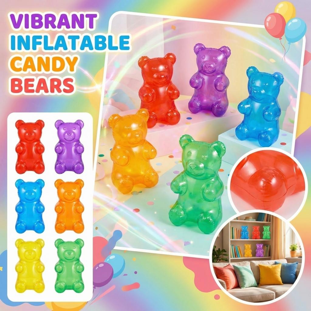 Aufblasbares Süßigkeitenbär-Spielzeug PVC Transparente Farbe Innendekoration
